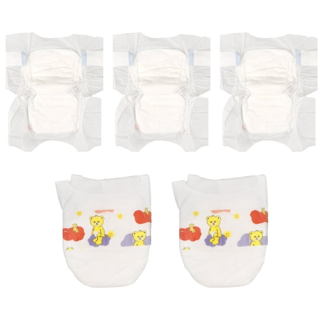 MesaSe 5 Pcs Couches pour Poupée Bébé Réutilisables pour Accessoires de Poupée Bébé Reborn et Accessoires de Poupée Jouet Couches de Jeu de Poupées Bébé Réalistes