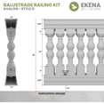 thumbnail image 2 of Ekena Millwork 40"H x 11'L Fiberthane Avalon Unassembled Balustrade Railing Kit, Style D (6 7/8" On-Center Spacing to Pass 4" Sphere Code), 2 of 6