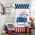thumbnail image 3 of Blue Truck Shower Curtain, 36" x 72", Happy Independence Day U.S. Flag Gnome Star Waterproof Bathroom Curtain Washable Shower Curtain Set with 12 Hooks, 3 of 9