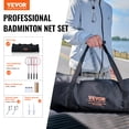 thumbnail image 2 of Red de bádminton VEVOR, ideal para exteriores, patio, playa, parque, equipo portátil, para adultos y niños con postes, bolsa de transporte, 4 raquetas de hierro y 3 volantes de nailon., 2 of 9