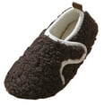 thumbnail image 4 of Kids Toddler Slippers Boys Girls Indoor Fuzzy House Shoes Winter Casual Slip on Barefoot Walking Shoes Lightweight Sneakers Coffee 13 Little Kid, 4 of 5