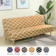 thumbnail image 3 of SHANNA Futon Slipcover Armless Sofa Covers Stretch Sofa Bed Slipcover Protector Elastic (Camel Geometry), 3 of 6