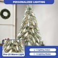 thumbnail image 5 of ModFusion 7.5ft Pre-Lit Flocked Natural Drooping Pampas Christmas Tree with 40 Feathers, Holiday Decoration with 558 PE Branch Tips and 600 Lights, for Home, Office, and Party Decor, 5 of 9