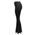 thumbnail image 6 of Prolriy Flare Pants for Women Ladies Solid Color High Waist Slim Fit Casual Flared Pants Trousers Bell Bottoms Womens Pants Black XXL, 6 of 7