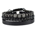 thumbnail image 3 of Pulsera de cuerda Yinane Pulsera tejida 18 cm ~ 19 cm Ancho de Pulsera Color negro Roma, 3 of 8