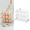 thumbnail image 3 of Caja de almacenamiento de huevos frescos de múltiples capas, estante organizador, contenedor de huevos de pollo para cajón de cocina Blanco Sunnimix Bandeja de almacenamiento de huevos, 3 of 8