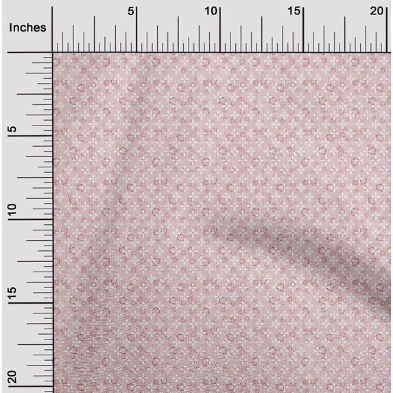 oneOone Polyester Lycra Pink Salmon Fabric Floral & Texture Craft Projects Decor Fabric Printed By The Yard 56 Inch Wide