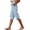 Blue, variant on Womens High Waist Casual Pants Striped Elastic Capri Pants with Pockets Summer Relaxed Fit Pant