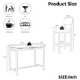 thumbnail image 4 of SYNGAR 3 Piece Kitchen Island Set, Modern Pub Table with Open Shelves and 2 Stools Set, Modern Bar Table Set for 2, Home Kitchen Breakfast Dining Table Set, for Dining Room, Restaurant, White, 4 of 9