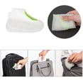 thumbnail image 5 of Fundas de silicona impermeables para zapatos, fundas plegables reutilizables para zapatos de lluvia con cremallera, protectores de zapatos de lluvia para niños, hombres y mujeres (1 par transparente X, 5 of 5
