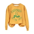 thumbnail image 2 of Sale Clearance 2024 Women'S Sweatshirts Women'S Retro In The Pub Getting Green Irish Pub Art Print Pattern Casual Sweatshirt Print Top, 2 of 4