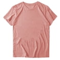 thumbnail image 1 of Gibobby Blusa de Trabajo de Manga Corta Camiseta Cuello Redondo Para Mujer Manga Corta Top Manga Corta Color Sólido(Rosa,XL), 1 of 3