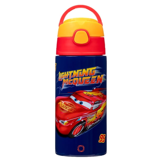Magma Life Termo Infantil SipperKid Cars Lightning McQueen 350 ml Acero Inoxidable Popote Flexible Antiderrames Asa Integrada Doble Pared Ideal para Agua Jugos y Escuela