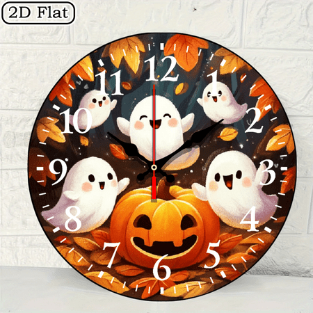 10 inch silent wall clock, perfect for smiling ghost Jack living room, bedroom, kitchen - chic home and office decoration, perfect for outdoor parties and holiday gifts