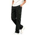 thumbnail image 2 of Sevevn Boys Cargo Pants with Drawstring Elastic Waist Casual Straight Leg Jogger Trousers with Functional Side Pockets Relaxed Fit Everyday Pants for School Play and Outdoor Activities, 2 of 7