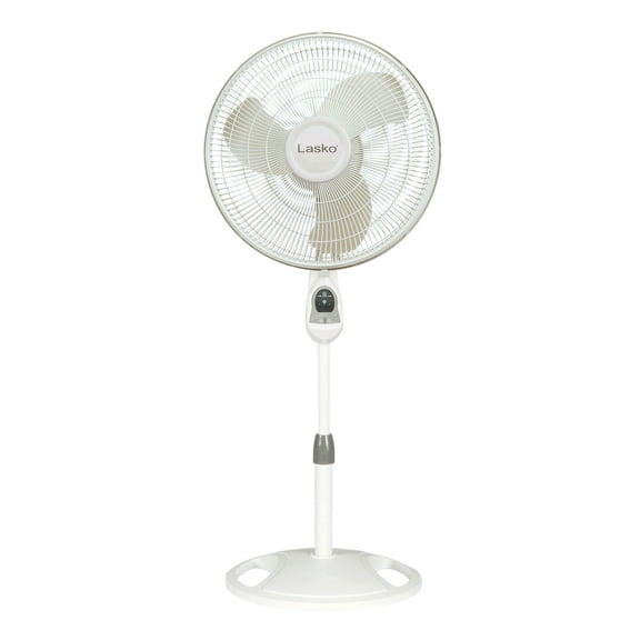 16" 3-Speed Pedestal Fan with Remote, Model 1646, White