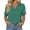 Dark Green, variant on Women Short Sleeve V Neck Summer Casual Basic Tee Polo Tops