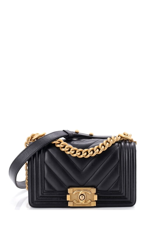 Pre-Owned Boy Flap Bag Chevron Lambskin Small By Rebag
