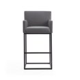 thumbnail image 4 of Home Square 42" Faux Leather Barstool in Gray & Black - Set of 3, 4 of 7