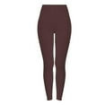 thumbnail image 5 of High Waisted Leggings for Women, Workout Yoga Pants for Women Soft Athletic Pants for Cycling Dance Tights (Brown, XL), 5 of 6