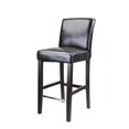 thumbnail image 3 of Ira Smooth Fabric Upholstered Bar Height Bar Stool with Wood Legs, 3 of 4