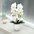 thumbnail image 2 of Artificial Orchid Arrangements with Large Vase 20-24 Inch Fake Flower Table Centerpiece Home Decor Indoor (Large White), 2 of 5