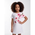 thumbnail image 4 of Girls Easy-Wearing Dress Relaxed-Fit Short Sleeve Casual Elegant Dress Daily Style for Little Girls Age 5-10 Holiday Style, 4 of 6