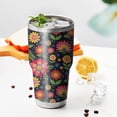 thumbnail image 4 of 30oz Pioneer Flower Floral Print Pattern Tumbler, Double Wall Vacuum Insulated Cup, BPA-Free Leak Proof Lid & Reusable Straws, Hot 12h, Cold 34h, 4 of 6