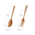 thumbnail image 5 of Tableware Hot Clearance! Leott Natural Solid Color Creative Triangle Handle Wooden Spoon and Fork Set, 1X Fork, 1X Spoon, 5 of 9