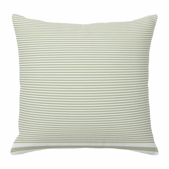Pillow Covers 16x16 Inch, Farmhouse Sage Green White Striped Linen Pillowcase with Invisible Zipper, Modern Stripes Decorative Throw Pillow Covers Cushion Case for Couch Sofa Bed Living Room