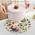 thumbnail image 5 of Flowers Of Rabbits Trivet Mats Woven Pot Holders 3Pcs Non-Slip Heat Resistant for Hot Pots Pans Pats, 5 of 6