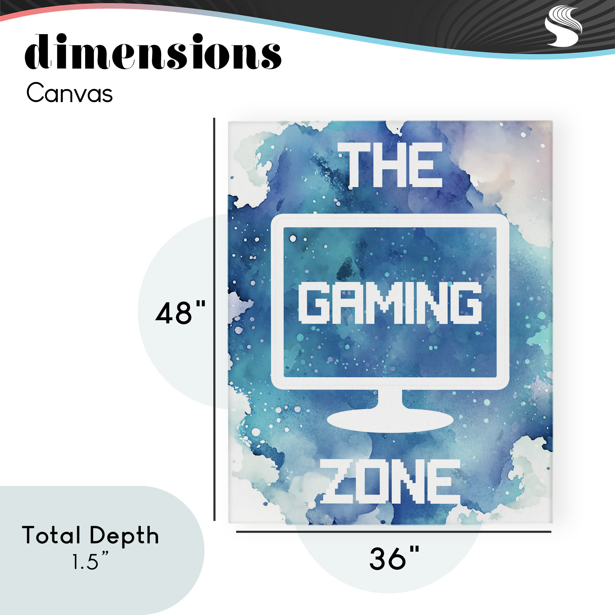 Gaming Zone Moniter Canvas Wall Art, design by Marcus Prime