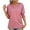 Pink, variant on gakvbuo Summer Top for Women Tops Dressy Casual 2024 Women'S Casual Solid Color V Neck Short Sleeve Tops Blouses T-Shirt
