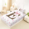 thumbnail image 4 of Erosebridal Girls Letter E Bow Twin Sheet Sets,Cute Bows Chic Cheetah Print Bedding For Girls Teens 3-Piece, 4 of 6
