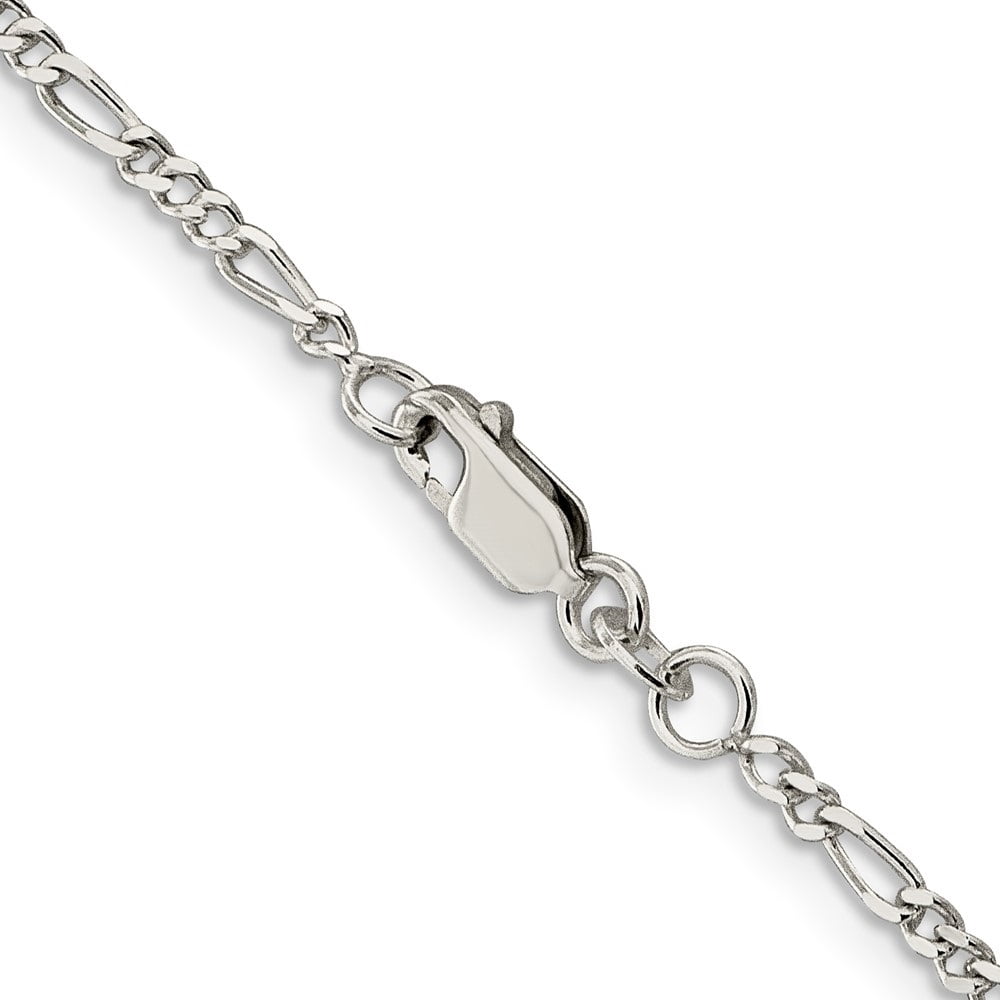 Auriga 925 Sterling Silver 2.25mm Figaro Chain Anklet 9inch for Women