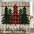 thumbnail image 3 of Merry Christmas Buffalo Check Plaid Xmas Tree Polyester Shower Curtain for Bathroom Decor 72"x72", 3 of 7