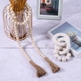 thumbnail image 5 of Wood Chain Link Decor-Natural Handmade 3 Link Wood Knot Wood Bead Decor,Rustic Wood Beads Garland Chain Link For Farmhouse Coffee Table Tiered Tray Decor, 5 of 8