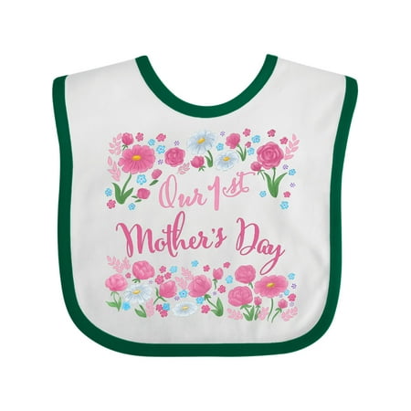 

Inktastic Our First Mother s Day-Roses and Daisies Gift Baby Boy or Baby Girl Bib