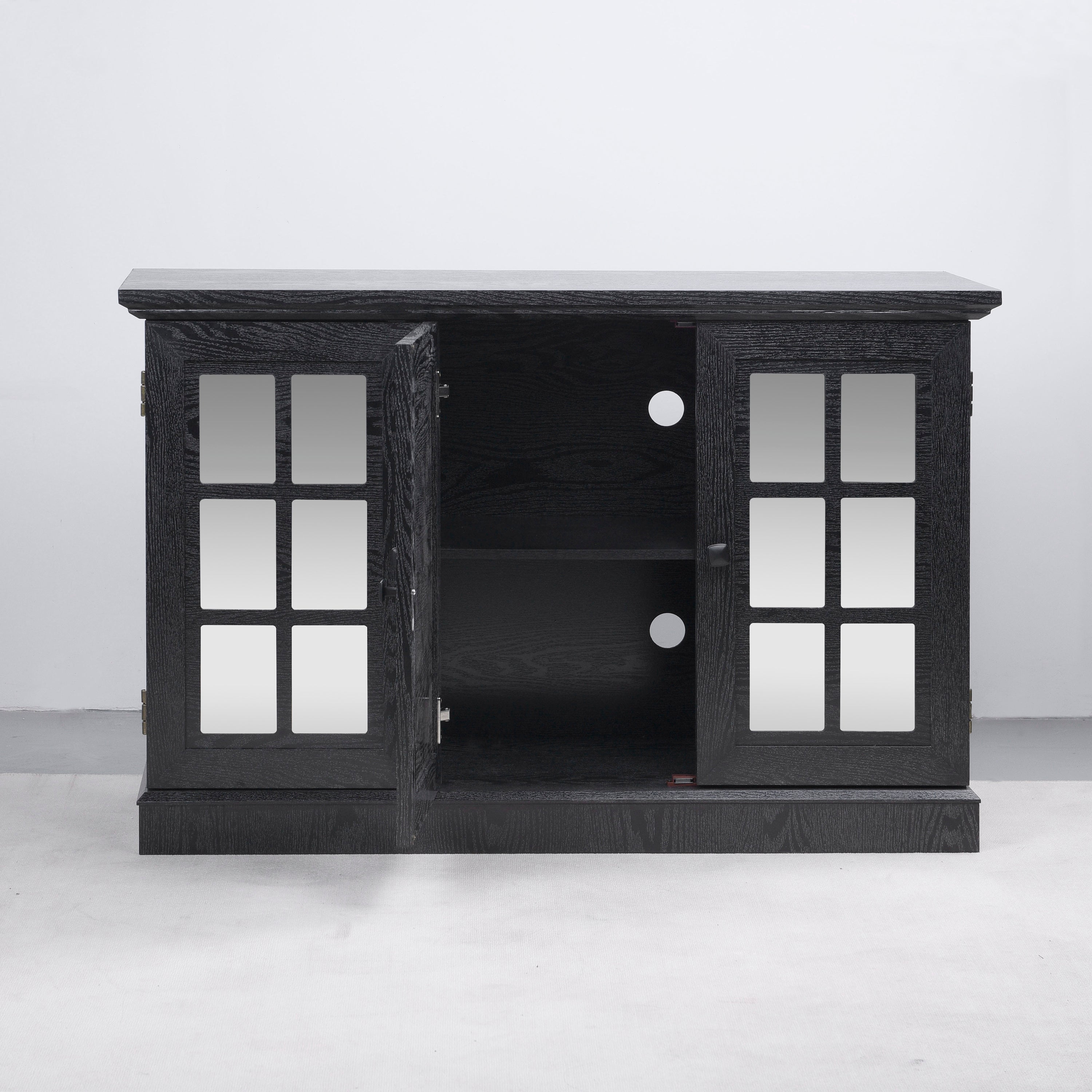 Sailvan 3 Mirrored Acrylic Door Storage Cabinet, 45" Wide Sideboard with Adjustable Shelves