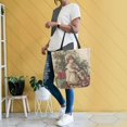 thumbnail image 6 of Open Top Canvas Tote Bag with Zipper Reusable Shopping Bag 13.5x15" Roomy Carryall Nostalgic Christmas Atmosphere, 6 of 9