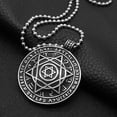 thumbnail image 2 of Collar Colgante Estrella Hexagrama de material acero Inoxidable 316L Cadena De 55cm Plata, 2 of 9