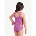 thumbnail image 2 of Justice Celestial Foil Print Gymnastic Leotard for Girls with Matching Scrunchie, Sizes XS-XL, 2 of 5