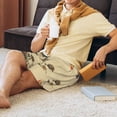 thumbnail image 2 of Daiia Vintage Bird Mens Woven Stretch Pajama Short,Short Pajama Pants-X-Large, 2 of 7