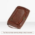 thumbnail image 3 of Unique Bargains Toiletry Bag PU Travel Cosmetic Bag for Women Travel Organizer Bags Waterproof and Durable Make Up Bag with Compartments Brown, 3 of 8