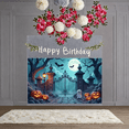 thumbnail image 4 of Halloween Theme Decorative Banner Spooky Atmosphere Jack o Lanterns Gate Design for Outdoor Decorating Holiday Party Night, 4 of 5