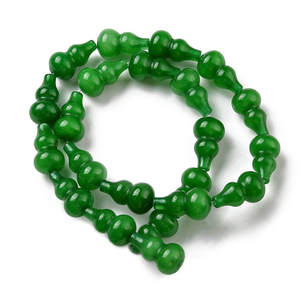 2Strand Natural White Jade Beads Strands Dyed Gourd Green 17.5~18.5x9.5~10mm Hole: 1.2mm about 23~24pcs/strand 16.14~16.34 inch(41~41.5cm)