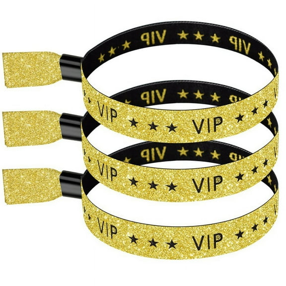 100 Pack VIP Cloth Event Wristband, Solid Color Cloth , Color for Activities, Parties ( Gold)