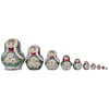 "5.5"" Set of 10 Daisy Flowers on Red Dress Russian Nesting Dolls"