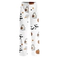 thumbnail image 5 of Zorvxlyn Ghost Jack-O Bat Print Pajamas Pants for Women Wide Leg Women Pajama Bottoms Halloween Print Womens Lounge Pants, 5 of 10