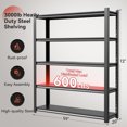 thumbnail image 5 of Welfiya 5-Tier Garage Shelving,59"W Storage Shelves,3000LBS Heavy Duty Shelving, Adjustable Metal Shelving Units for Storage Rack for Shed Warehouse Basement, Black,59"W x 20"D x 72"H, 5 of 8